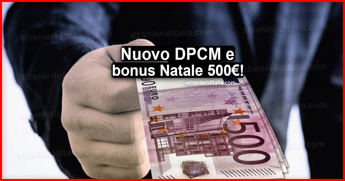 Nuovo DPCM e bonus Natale 500 euro: fine alle tasse fino ad aprile 2021