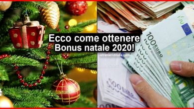 Bonus natale 2020 per tutte le famiglie, ecco come ottenerlo