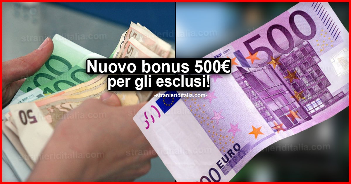 Un nuovo bonus fino a 500 euro per gli esclusi