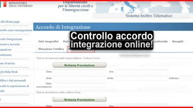 Controllo accordo integrazione online: Accordointegrazione.dlci.interno.it