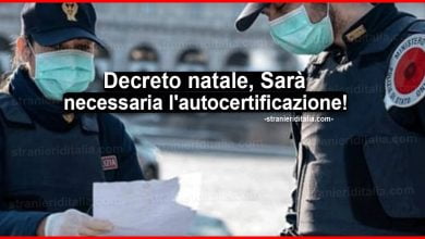 Decreto natale autocertificazione per gli spostamenti