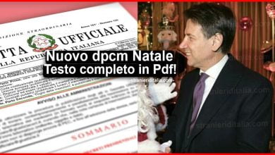 Nuovo dpcm Natale 2020: Testo completo in Pdf (Gazzetta Ufficiale)