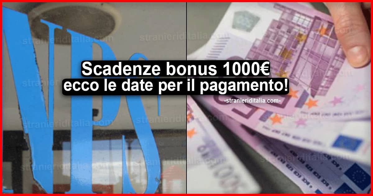 Bonus 1000 euro quando arriva il pagamento?