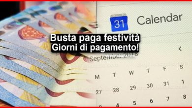 Busta paga festività 2021: Giorni di pagamento