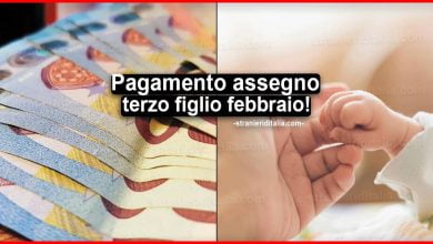 Pagamento assegno terzo figlio febbraio 2021