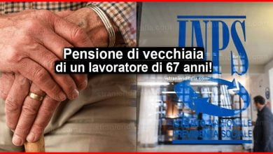 Pensione di vecchiaia INPS di un lavoratore di 67 anni: A quanto ammonta