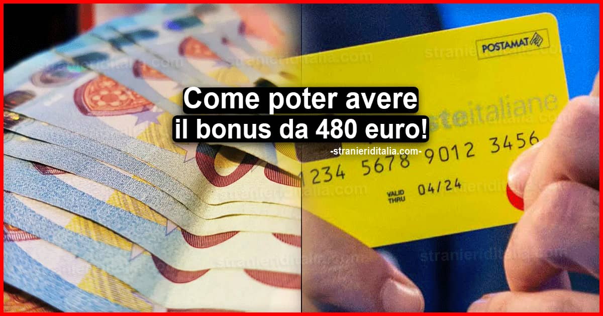 480 euro di assegno INPS in più a chi percepisce il reddito di cittadinanza 2021