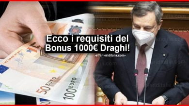 Bonus 1000 euro Draghi quando arriva?