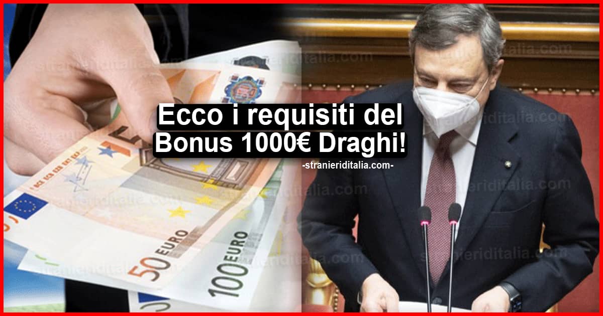 Bonus 1000 euro Draghi quando arriva?