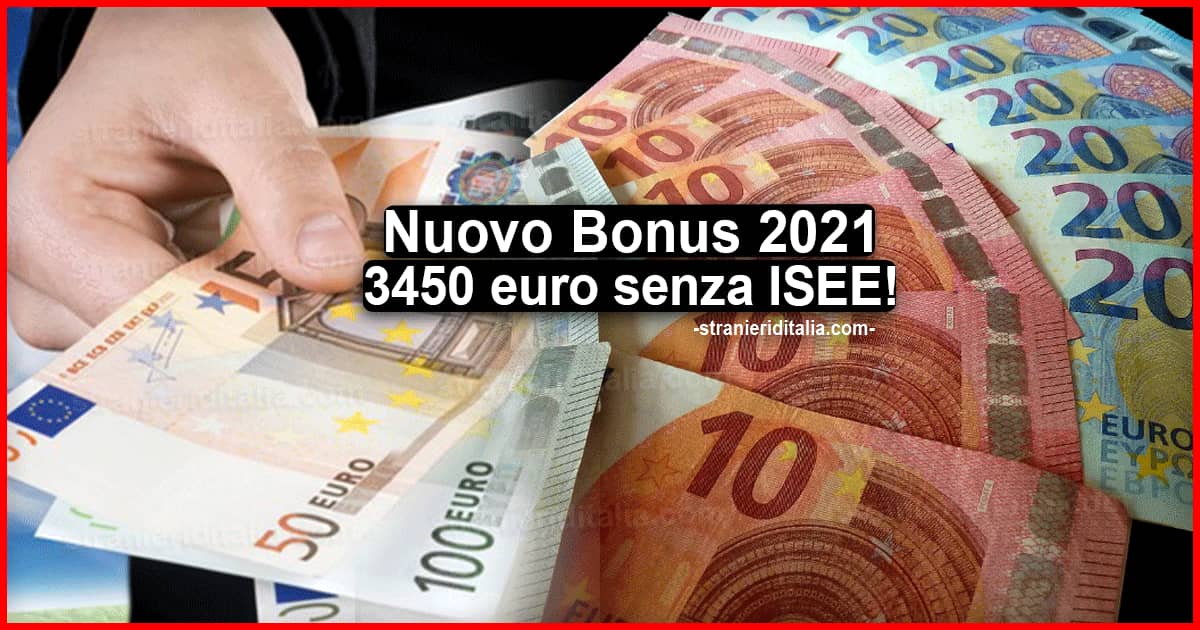 Bonus da 3450 euro senza ISEE