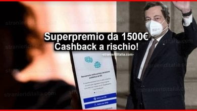 Superpremio da 1500 euro Cashback a rischio