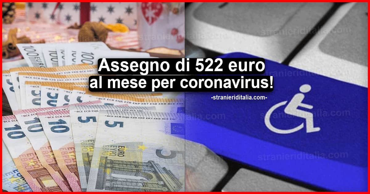 Invalidità con Legge 104: assegno di 522 euro al mese per coronavirus