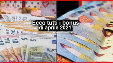 Tutti i bonus aprile 2021: nuove indennità in arrivo