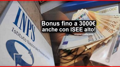 Bonus INPS fino a 3000 euro anche con ISEE alto