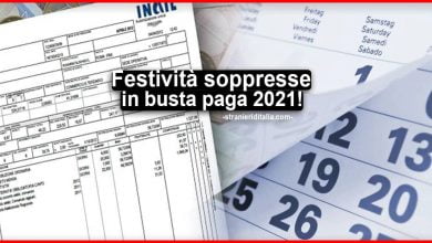 Festività soppresse 2021 in busta paga