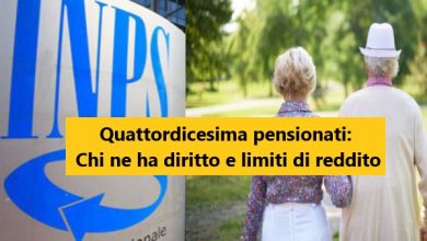 Quattordicesima pensionati: Chi ne ha diritto e limiti di reddito