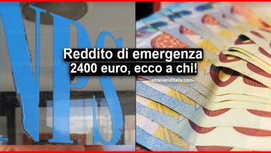 Reddito di emergenza 2400 euro INPS: a chi