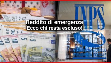 Reddito di emergenza Inps 2021: Chi resta escluso