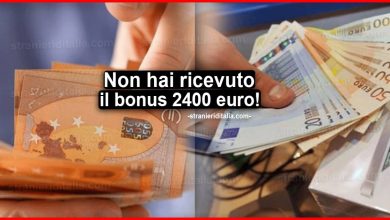 Non hai ricevuto il bonus 2400 euro? Ecco cosa fare!