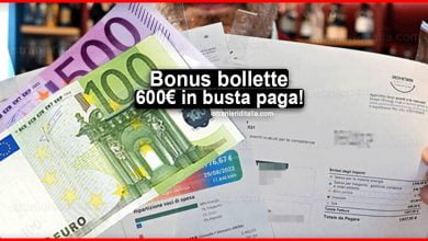 Bonus bollette 600 euro in busta paga 2022!